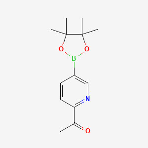 1-(5-(4,4,5,5-Tetramethyl-1,3,2-dioxaborolan-2-yl)pyridin-2-yl)ethanone chemical structure (CAS 741709-59-1)