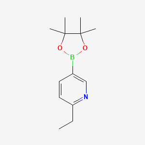 2-Ethyl-5-(4,4,5,5-tetramethyl-1,3,2-dioxaborolan-2-yl)pyridine chemical structure (CAS 741709-61-5)