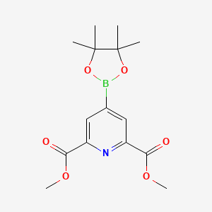 Dimethyl 4-(4,4,5,5-tetramethyl-1,3,2-dioxaborolan-2-yl)pyridine-2,6-dicarboxylate chemical structure (CAS 741709-66-0)