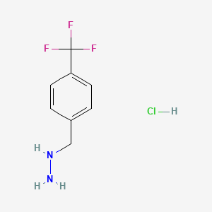 (4-(Trifluoromethyl)benzyl)hydrazine hydrochloride chemical structure (CAS 74195-71-4)