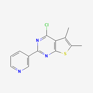 4-Chloro-5,6-dimethyl-2-(pyridin-3-yl)thieno[2,3-d]pyrimidine chemical structure (CAS 742094-64-0)