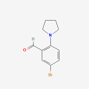 5-Bromo-2-(pyrrolidin-1-yl)benzaldehyde chemical structure (CAS 742099-40-7)