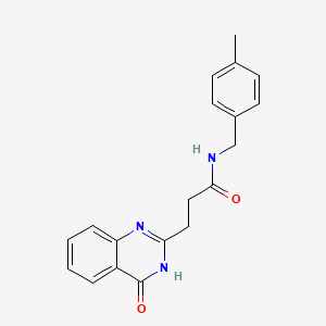 N-(4-Methylbenzyl)-3-(4-oxo-3,4-dihydroquinazolin-2-yl)propanamide chemical structure (CAS 743451-47-0)