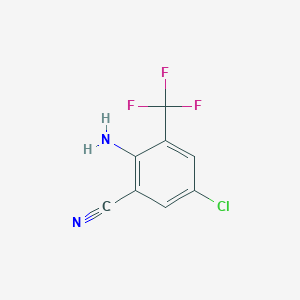 2-Amino-5-chloro-3-(trifluoromethyl)benzonitrile chemical structure (CAS 74396-76-2)