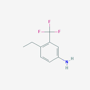4-Ethyl-3-(trifluoromethyl)aniline chemical structure (CAS 74422-98-3)