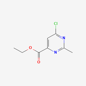 Ethyl 6-chloro-2-methylpyrimidine-4-carboxylate chemical structure (CAS 744253-37-0)
