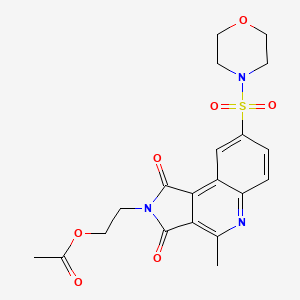 2-(4-Methyl-8-(morpholinosulfonyl)-1,3-dioxo-1,3-dihydro-2H-pyrrolo[3,4-c]quinolin-2-yl)ethyl acetate chemical structure (CAS 745046-84-8)