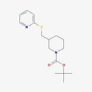 tert-Butyl 3-((pyridin-2-ylthio)methyl)piperidine-1-carboxylate chemical structure (CAS 745066-48-2)