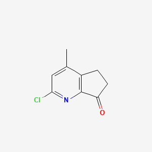 2-Chloro-4-methyl-5,6-dihydro-7H-cyclopenta[b]pyridin-7-one chemical structure (CAS 745075-82-5)