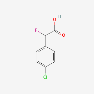 2-(4-Chlorophenyl)-2-fluoroacetic acid chemical structure (CAS 74590-69-5)