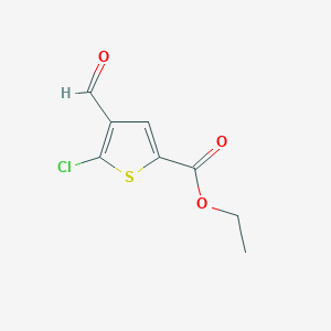 Ethyl 5-chloro-4-formylthiophene-2-carboxylate chemical structure (CAS 74598-06-4)