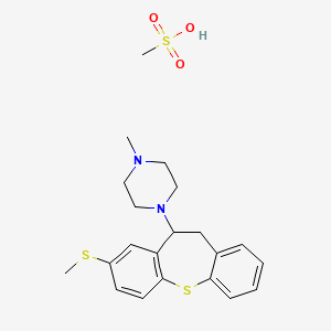 1-Methyl-4-(8-(methylthio)-10,11-dihydrodibenzo[b,f]thiepin-10-yl)piperazine methanesulfonate chemical structure (CAS 74611-28-2)