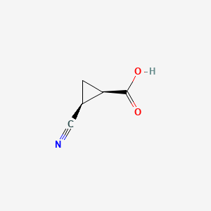 cis-2-Cyanocyclopropanecarboxylic acid chemical structure (CAS 74650-11-6)