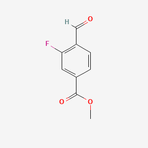 Methyl 3-fluoro-4-formylbenzoate chemical structure (CAS 74733-25-8)
