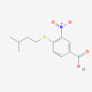 4-[(3-Methylbutyl)sulfanyl]-3-nitrobenzoic acid chemical structure (CAS 747410-98-6)