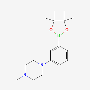 1-Methyl-4-(3-(4,4,5,5-tetramethyl-1,3,2-dioxaborolan-2-yl)phenyl)piperazine chemical structure (CAS 747413-18-9)