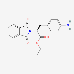 (S)-Ethyl 3-(4-aminophenyl)-2-(1,3-dioxoisoindolin-2-yl)propanoate chemical structure (CAS 74743-23-0)