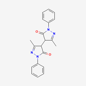 3,3-Dimethyl-1,1-diphenyl-1H,1H-[4,4-bipyrazole]-5,5(4H,4H)-dione chemical structure (CAS 7477-67-0)