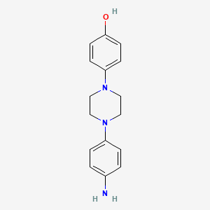 1-(4-Aminophenyl)-4-(4-hydroxyphenyl)piperazine chemical structure (CAS 74853-08-0)