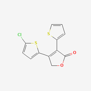 4-(5-Chlorothiophen-2-yl)-3-(thiophen-2-yl)-2,5-dihydrofuran-2-one chemical structure (CAS 748778-73-6)