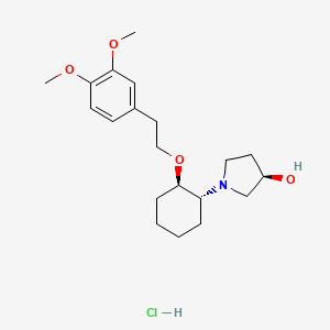 (R)-1-((1R,2R)-2-(3,4-Dimethoxyphenethoxy)cyclohexyl)pyrrolidin-3-ol hydrochloride chemical structure (CAS 748810-28-8)
