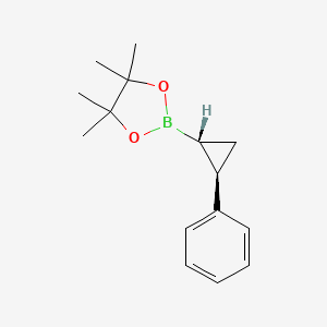 Rac-4,4,5,5-tetramethyl-2-[(1R,2R)-2-phenylcyclopropyl]-1,3,2-dioxaborolane chemical structure (CAS 749885-71-0)