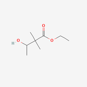 Ethyl 3-hydroxy-2,2-dimethylbutanoate chemical structure (CAS 7505-94-4)
