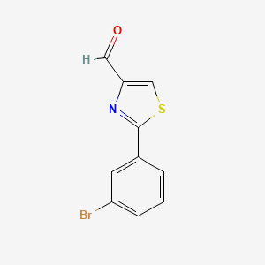 2-(3-Bromophenyl)thiazole-4-carbaldehyde chemical structure (CAS 750624-69-2)