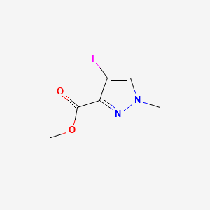 Methyl 4-iodo-1-methyl-1H-pyrazole-3-carboxylate chemical structure (CAS 75092-25-0)
