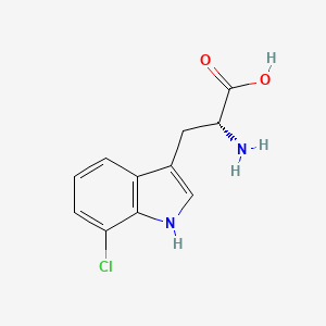 (R)-2-Amino-3-(7-chloro-1H-indol-3-yl)propanoic acid chemical structure (CAS 75102-74-8)