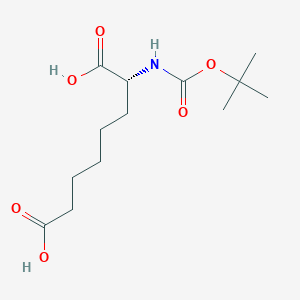 (R)-2-((tert-Butoxycarbonyl)amino)octanedioic acid chemical structure (CAS 75113-71-2)