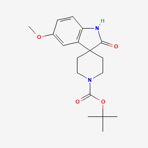 tert-Butyl 5-methoxy-2-oxospiro[indoline-3,4'-piperidine]-1'-carboxylate chemical structure (CAS 752234-64-3)