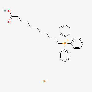 (10-Carboxydecyl)(triphenyl)phosphonium bromide chemical structure (CAS 7530-96-3)