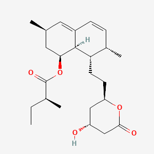(S)-(1S,3R,7S,8S,8aR)-8-(2-((2R,4R)-4-Hydroxy-6-oxotetrahydro-2H-pyran-2-yl)ethyl)-3,7-dimethyl-1,2,3,7,8,8a-hexahydronaphthalen-1-yl 2-methylbutanoate chemical structure (CAS 75330-75-5)