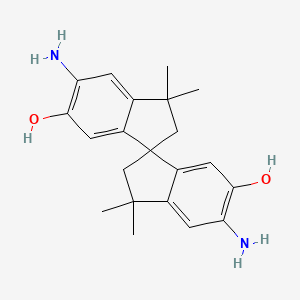 5,5'-Diamino-3,3,3',3'-tetramethyl-2,2',3,3'-tetrahydro-1,1'-spirobi[indene]-6,6'-diol chemical structure (CAS 753437-92-2)