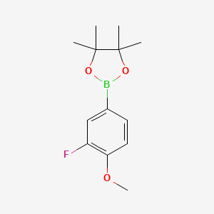 2-(3-Fluoro-4-methoxyphenyl)-4,4,5,5-tetramethyl-1,3,2-dioxaborolane chemical structure (CAS 754226-34-1)