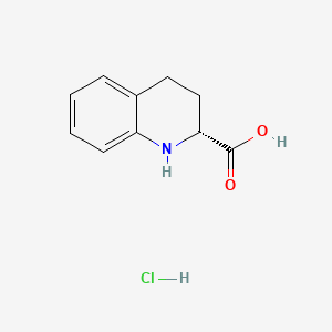 (R)-1,2,3,4-Tetrahydroquinoline-2-carboxylic acid hydrochloride chemical structure (CAS 75433-76-0)