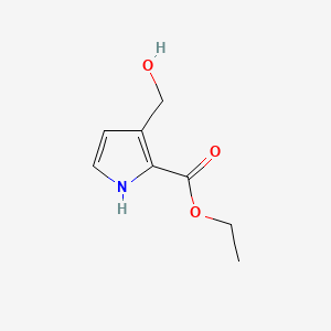 Ethyl 3-(hydroxymethyl)-1H-pyrrole-2-carboxylate chemical structure (CAS 75448-69-0)