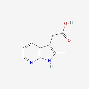 2-(2-Methyl-1H-pyrrolo[2,3-b]pyridin-3-yl)acetic acid chemical structure (CAS 7546-50-1)