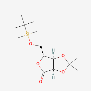 (3AR,6R,6aR)-6-(((tert-butyldimethylsilyl)oxy)methyl)-2,2-dimethyldihydrofuro[3,4-d][1,3]dioxol-4(3aH)-one chemical structure (CAS 75467-36-6)