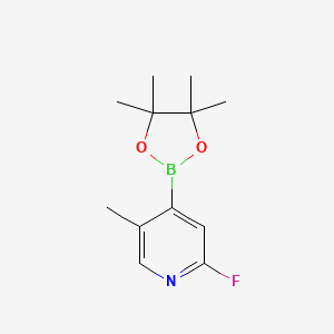 2-Fluoro-5-methyl-4-(4,4,5,5-tetramethyl-1,3,2-dioxaborolan-2-yl)pyridine chemical structure (CAS 755027-42-0)
