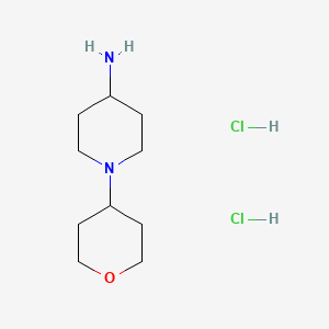 1-(Tetrahydro-2H-pyran-4-yl)piperidin-4-amine dihydrochloride chemical structure (CAS 755039-78-2)