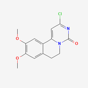 2-Chloro-9,10-dimethoxy-6,7-dihydro-4H-pyrimido[6,1-a]isoquinolin-4-one chemical structure (CAS 75535-96-5)