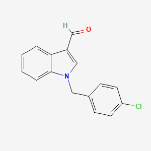 1-(4-Chlorobenzyl)-1H-indole-3-carbaldehyde chemical structure (CAS 75629-57-1)