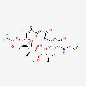 (4E,6Z,8S,9S,10E,12S,13R,14S,16R)-19-(Allylamino)-13-hydroxy-8,14-dimethoxy-4,10,12,16-tetramethyl-3,20,22-trioxo-2-azabicyclo[16.3.1]docosa-1(21),4,6,10,18-pentaen-9-yl carbamate chemical structure (CAS 75747-14-7)