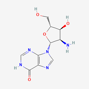 9-((2R,3R,4S,5R)-3-Amino-4-hydroxy-5-(hydroxymethyl)tetrahydrofuran-2-yl)-9H-purin-6-ol chemical structure (CAS 75763-51-8)