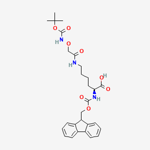 (S)-14-((((9H-Fluoren-9-yl)methoxy)carbonyl)amino)-2,2-dimethyl-4,8-dioxo-3,6-dioxa-5,9-diazapentadecan-15-oic acid chemical structure (CAS 757960-24-0)