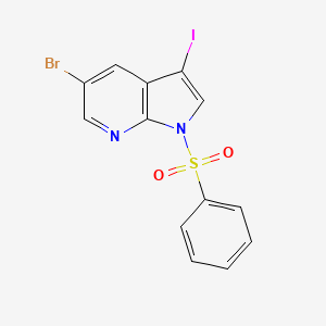 5-Bromo-3-iodo-1-(phenylsulfonyl)-1H-pyrrolo[2,3-b]pyridine chemical structure (CAS 757978-19-1)