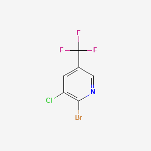 2-Bromo-3-chloro-5-(trifluoromethyl)pyridine chemical structure (CAS 75806-84-7)