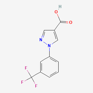 1-(3-(Trifluoromethyl)phenyl)-1H-pyrazole-4-carboxylic acid chemical structure (CAS 75815-75-7)